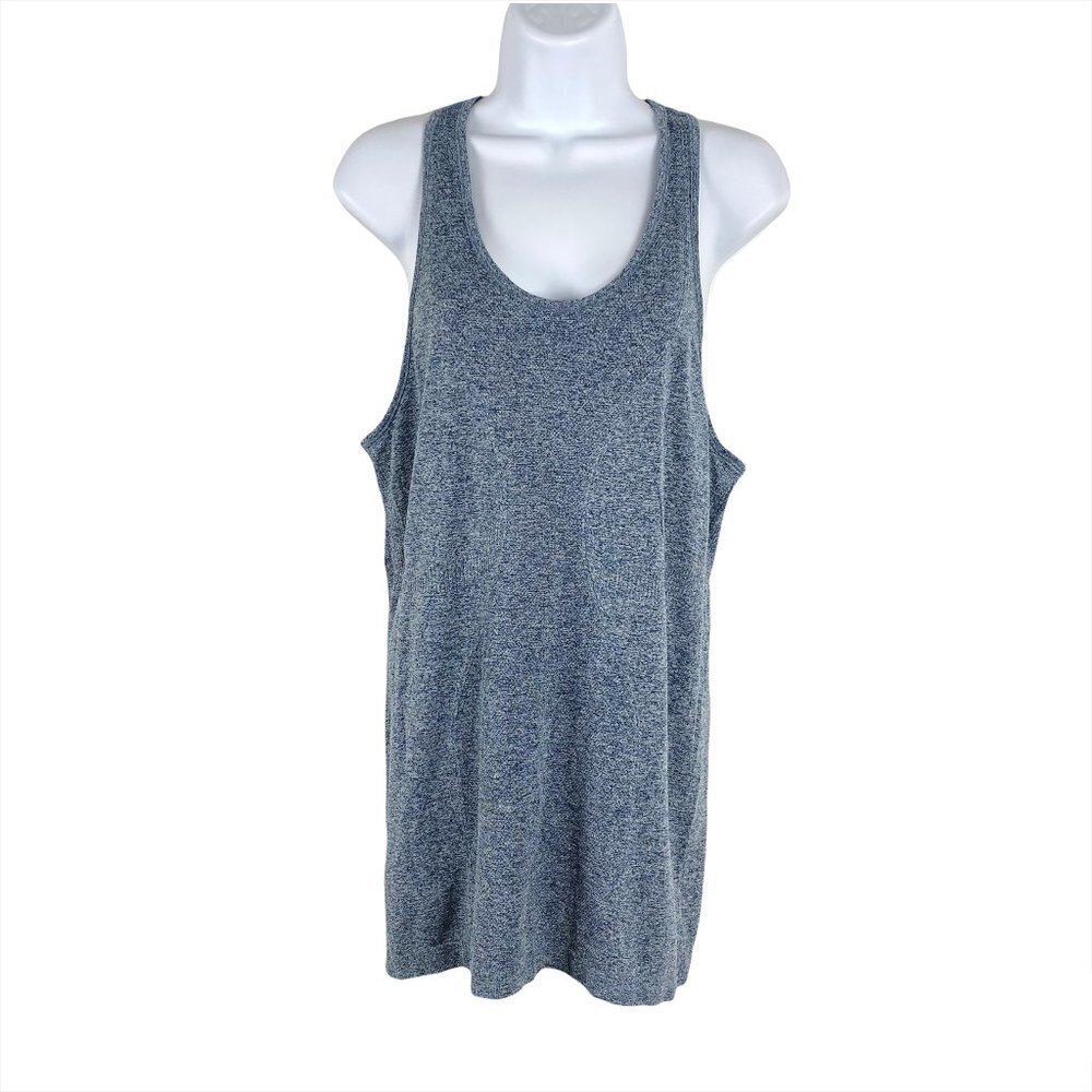 Zyia Active Tank Top Heather Blue Racerback Nylon Blend‎ Athletic Women's Large